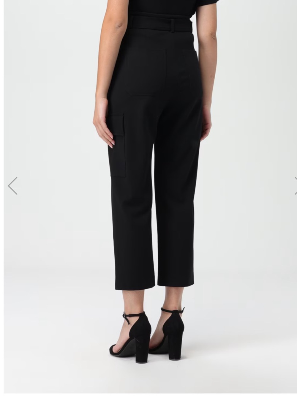 Pinko Perlita Pantalone Black Wide-Leg Cargo Pants New With Tags Size US 6 - Picture 4 of 15